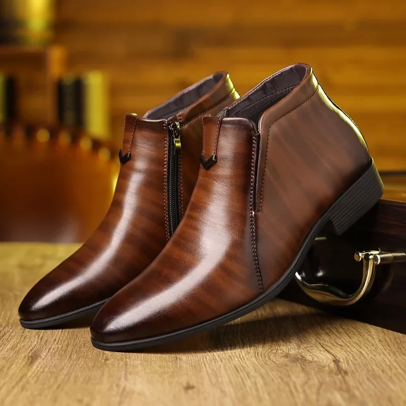 Men Formal Wear With Boots - Botas masculinas de luxo moda alta-top