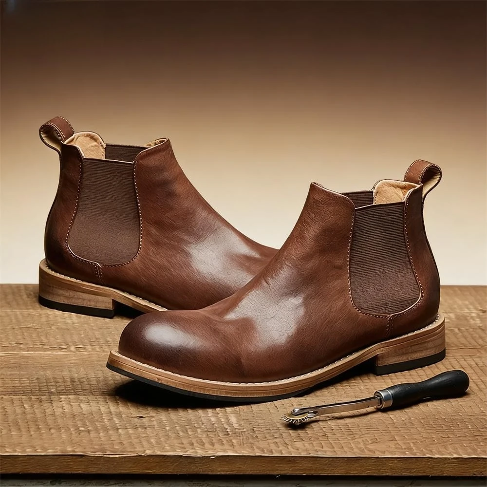 Formal Men Daily Wear Footwear - Botas Chelsea Masculinas com Elástico, Calçado