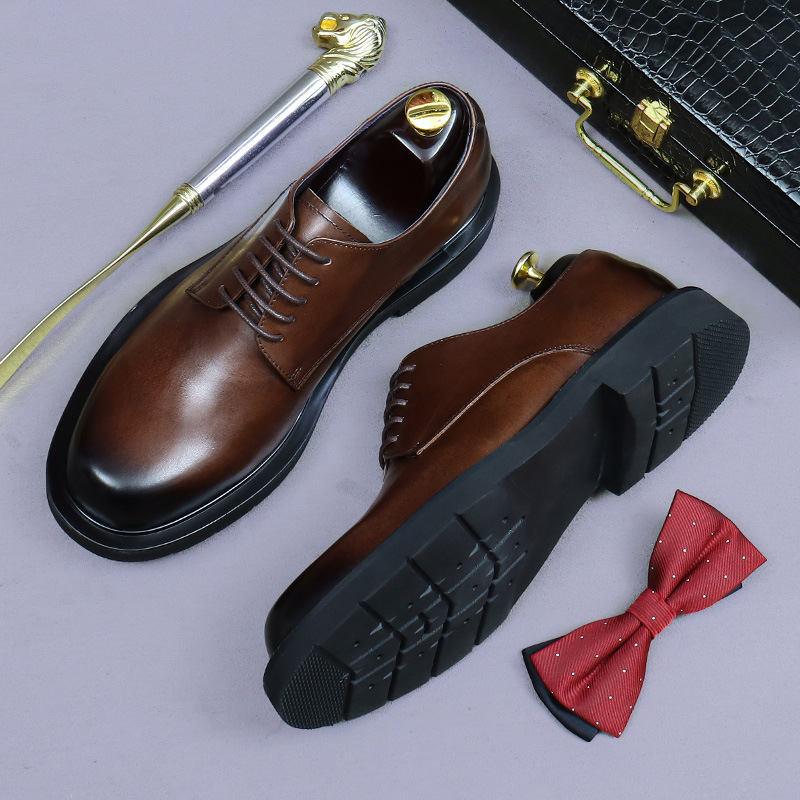 Formal Men Daily Wear Footwear - Sapatos Oxford Derby Masculinos de Couro