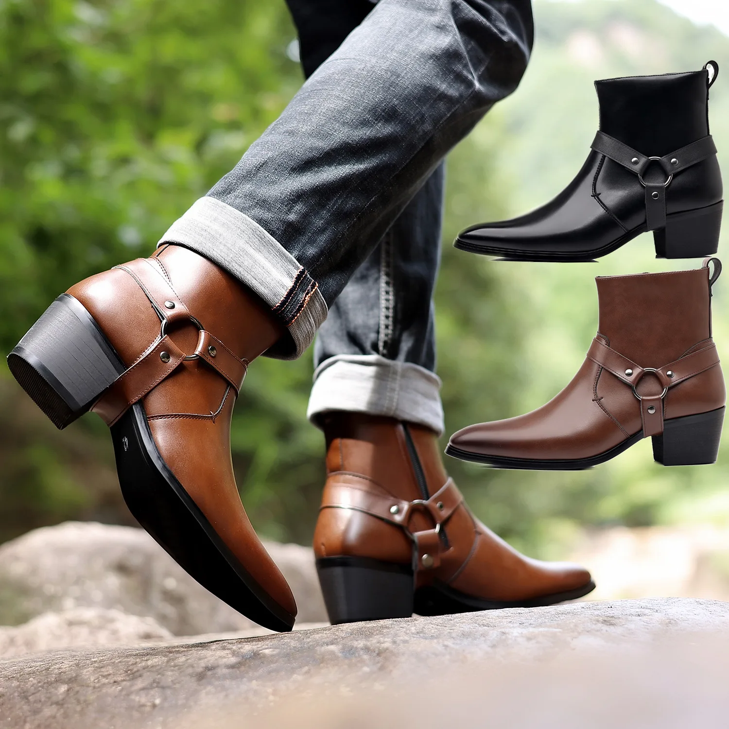 Men Formal Wear With Boots - Clássico ocidental cowboy cavaleiro botas homem