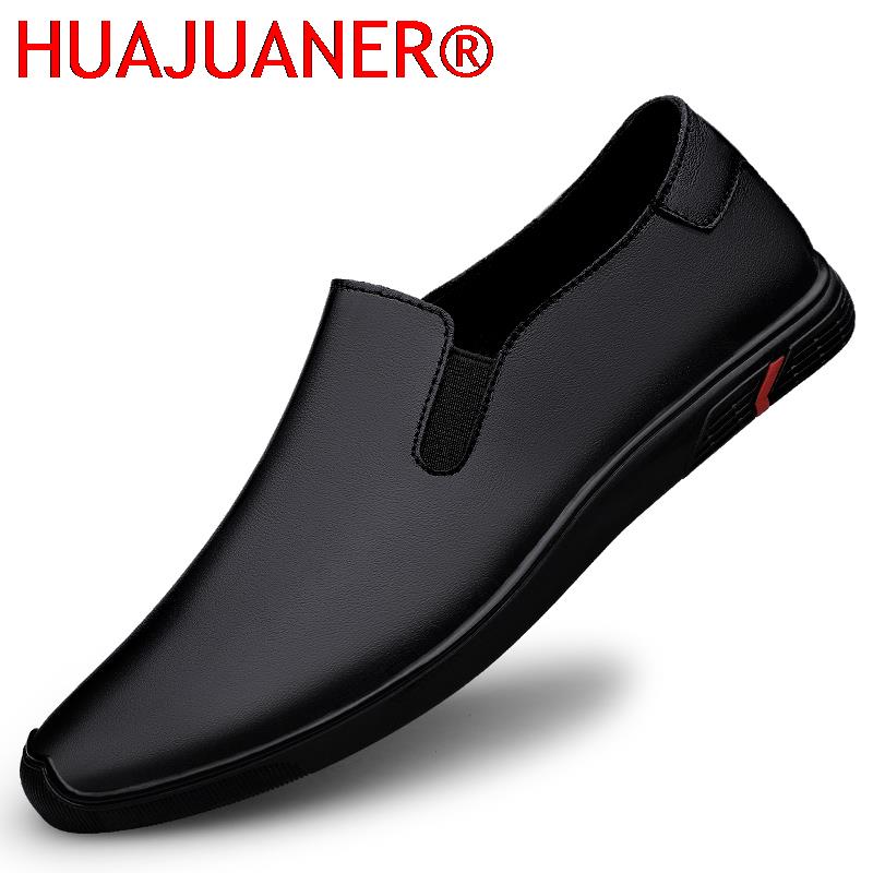 Men Formal Wear All Black - Sapatos de couro genuíno mocassins masculinos