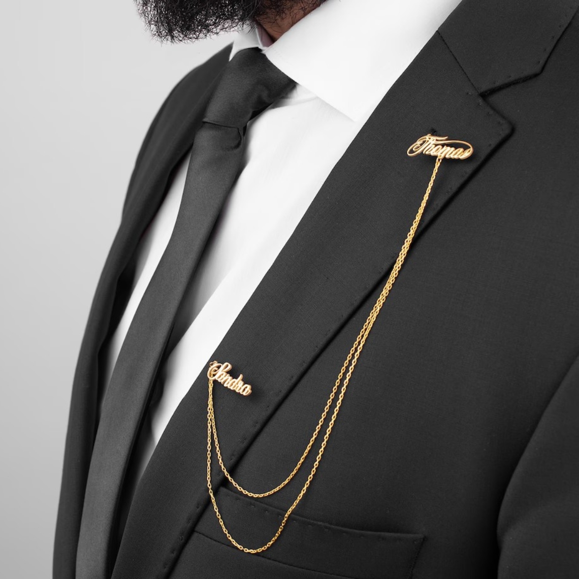 Broche Personalizado com Nome  - Tuxedo Lapel Pin avaliação e preço
