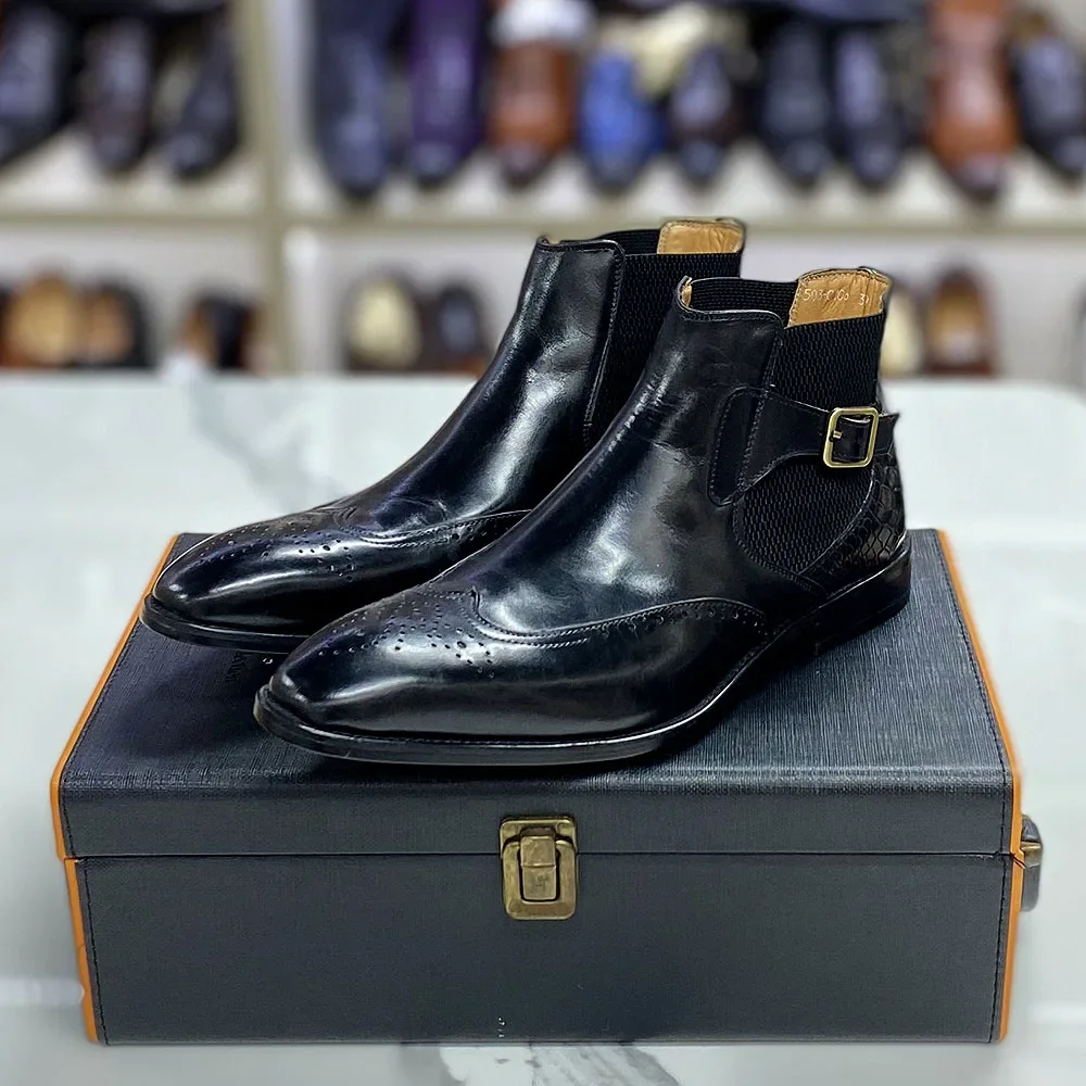 Botas de tornozelo de couro de - Men Formal Wear With Boots avaliação e preço