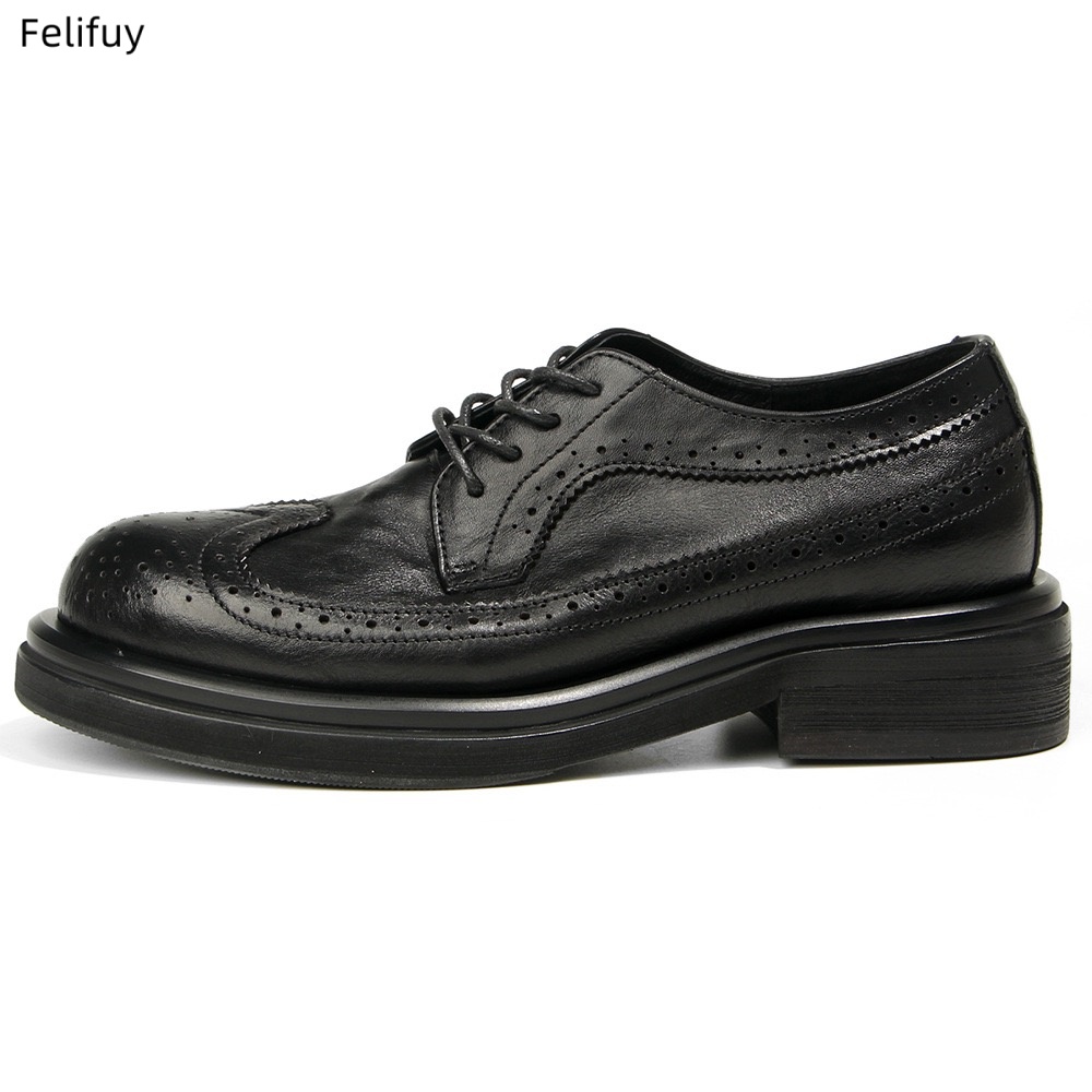 Sapatos Derby pretos vintage e - Men Formal Wear All Black avaliação e preço