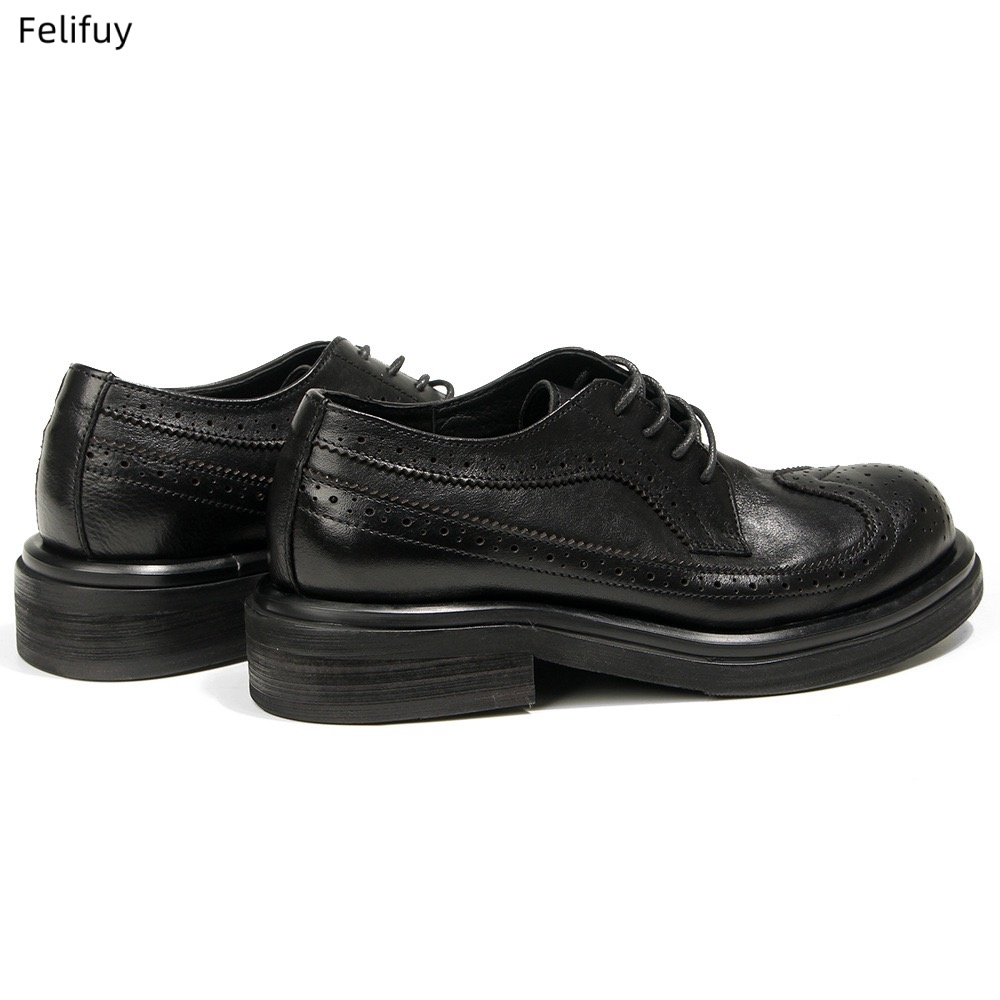 Sapatos Derby pretos vintage e - Men Formal Wear All Black avaliação e preço