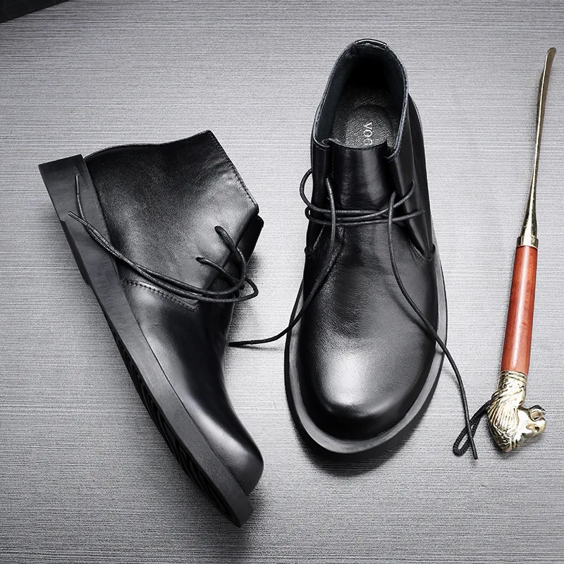 Vintage couro genuíno dos home - Men Formal Wear With Boots avaliação e preço