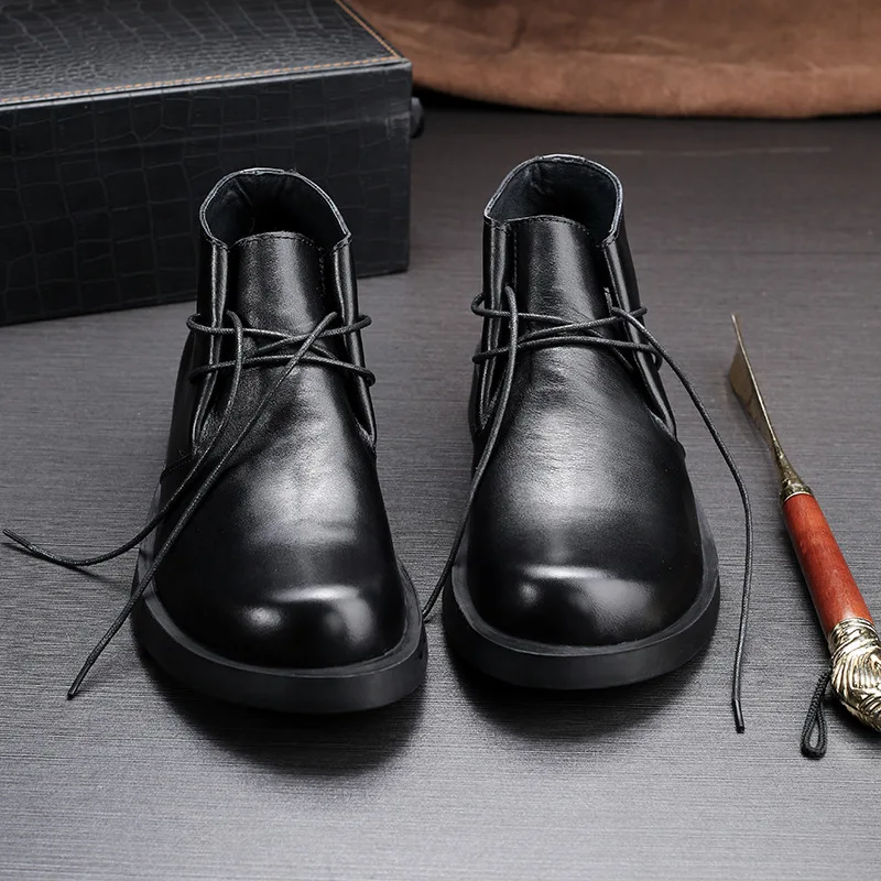 Vintage couro genuíno dos home - Men Formal Wear With Boots avaliação e preço